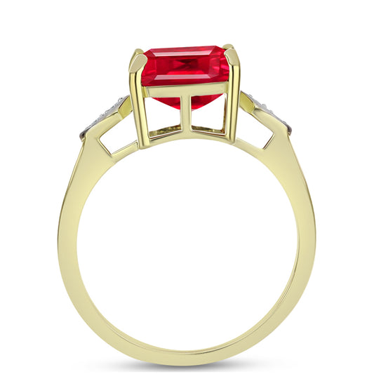 Pozlacené Stříbro 925/1000 - Prsten s Červeným Achátem a Bílým Topazem - Karátové číslo: 4.11. přibližná hmotnost: 3.58 gramů