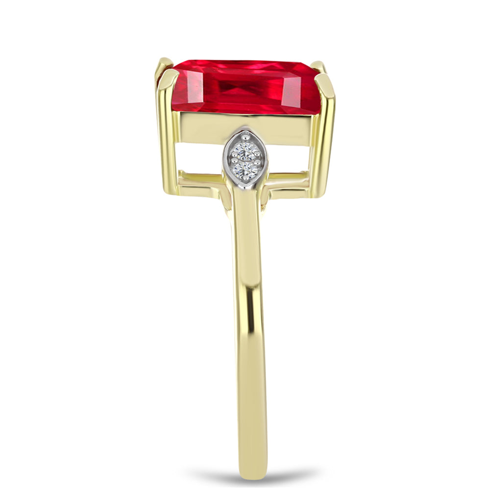 Pozlacené Stříbro 925/1000 - Prsten s Červeným Achátem a Bílým Topazem - Karátové číslo: 4.11. přibližná hmotnost: 3.58 gramů 4 