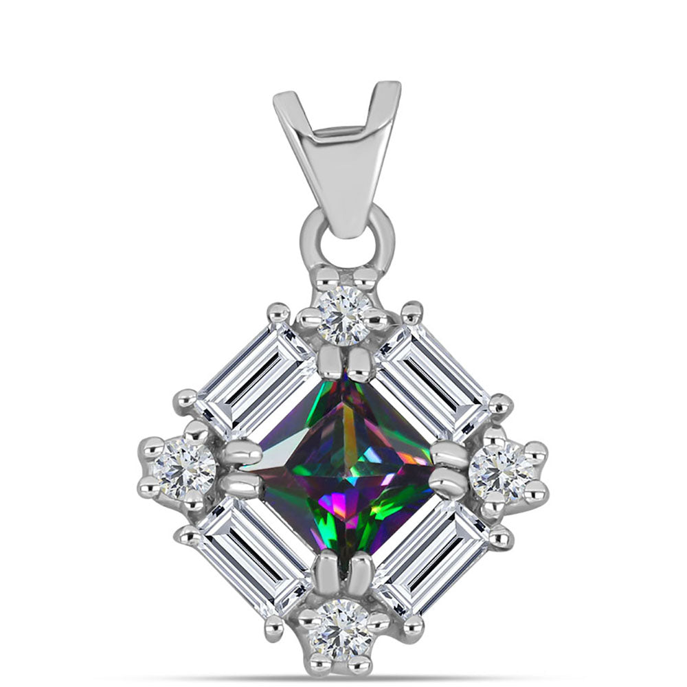 Stříbro 925/1000 - Přívěsek s Bílým Topazem - Karátové číslo: 1.2. přibližná hmotnost: 1.39 gramů 1 