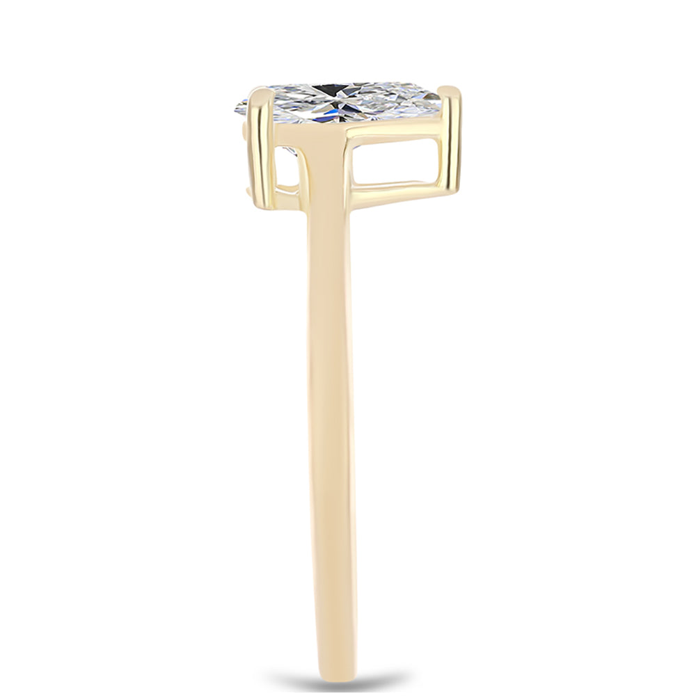 Pozlacené Stříbro 925/1000 - Prsten s Certifikovaný Diamantem pěstovaný v laboratoři - Karátové číslo: 0.96. přibližná hmotnost: 2.2 gramů 4 