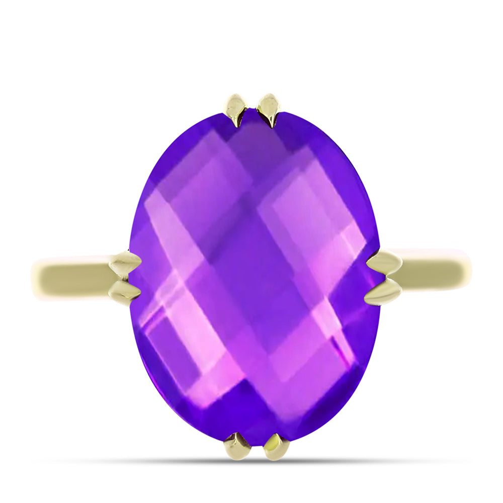 Pozlacené Stříbro 925/1000 - Prsten s Purpurovým Achátem - Karátové číslo: 7.36. přibližná hmotnost: 4.23 gramů 1 
