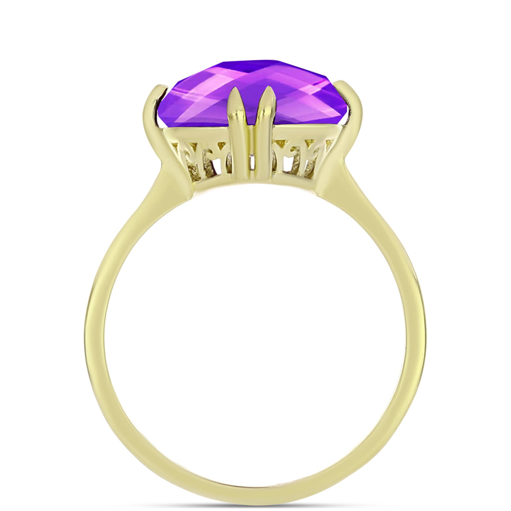 Pozlacené Stříbro 925/1000 - Prsten s Purpurovým Achátem - Karátové číslo: 7.36. přibližná hmotnost: 4.23 gramů 2 