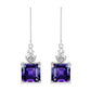 Stříbro 925/1000 - Náušnice s Marockým Ametystem a Bílým Topazem - Karátové číslo: 6.81. přibližná hmotnost: 4.07 gramů