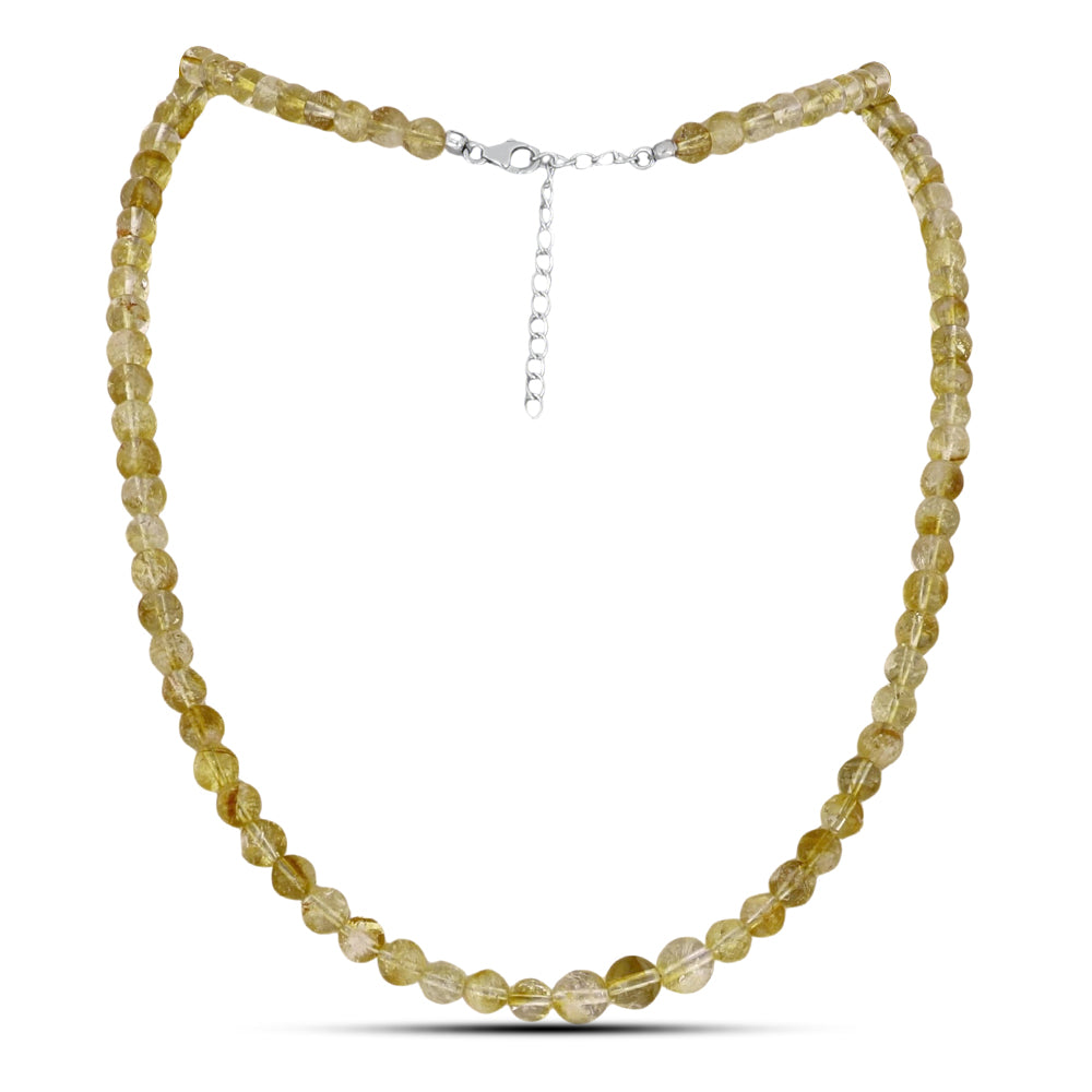 Stříbro 925/1000 - Náhrdelník se Zlatým Citrínem z Rio Grande do Sul - Karátové číslo: 115. přibližná hmotnost: 24.03 gramů