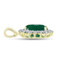 Pozlacené Stříbro 925/1000 - Přívěsek se Zeleným Achátem a Bílým Topazem - Karátové číslo: 2.92. přibližná hmotnost: 1.98 gramů