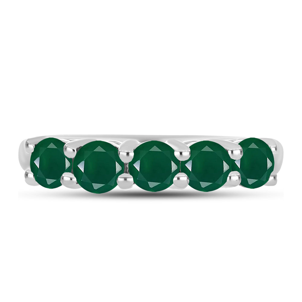 Stříbro 925/1000 - Prsten se Zeleným Chalcedonem - Karátové číslo: 1.22. přibližná hmotnost: 2.97 gramů