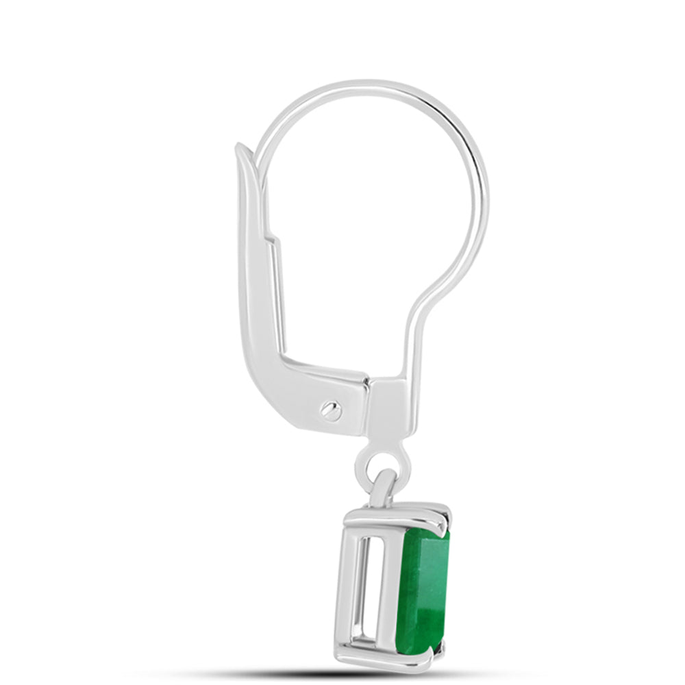 Stříbro 925/1000 - Náušnice s Brazilským Smaragdem - Karátové číslo: 1.38. přibližná hmotnost: 1.88 gramů 2 