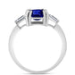 Stříbro 925/1000 - Prsten s Australským Modrým Safírem a Bílým Topazem - Karátové číslo: 3.72. přibližná hmotnost: 3.29 gramů