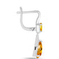 Stříbro 925/1000 - Náušnice s Uralským Citrínem a Bílým Topazem - Karátové číslo: 3.8. přibližná hmotnost: 5.15 gramů