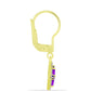 Pozlacené Stříbro 925/1000 - Náušnice s Purpurovým Achátem a Marockým Ametystem - Karátové číslo: 2.42. přibližná hmotnost: 3.92 gramů