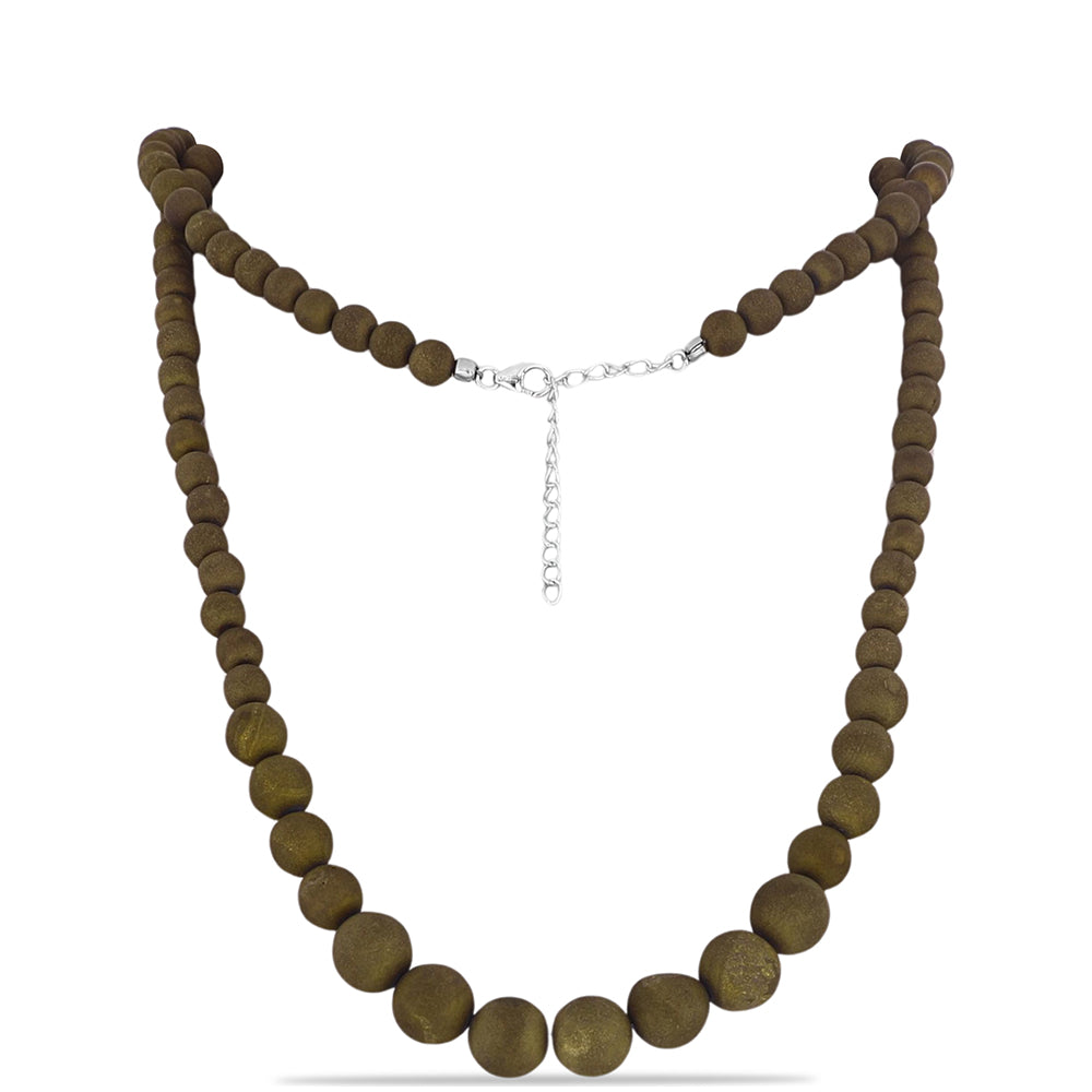 Stříbro 925/1000 - Náhrdelník s Zlatým Drusy - Karátové číslo: 164.43. přibližná hmotnost: 33.9 gramů 1 