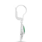 Stříbro 925/1000 - Náušnice s Brazilským Smaragdem - Karátové číslo: 1.98. přibližná hmotnost: 3.5 gramů