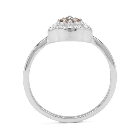 Stříbrný Prsten s Hnědým Diamantem