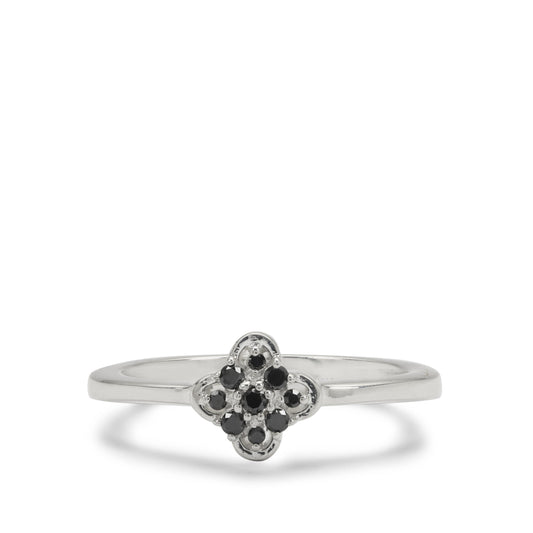 Stříbrný Prsten s Černým Diamantem