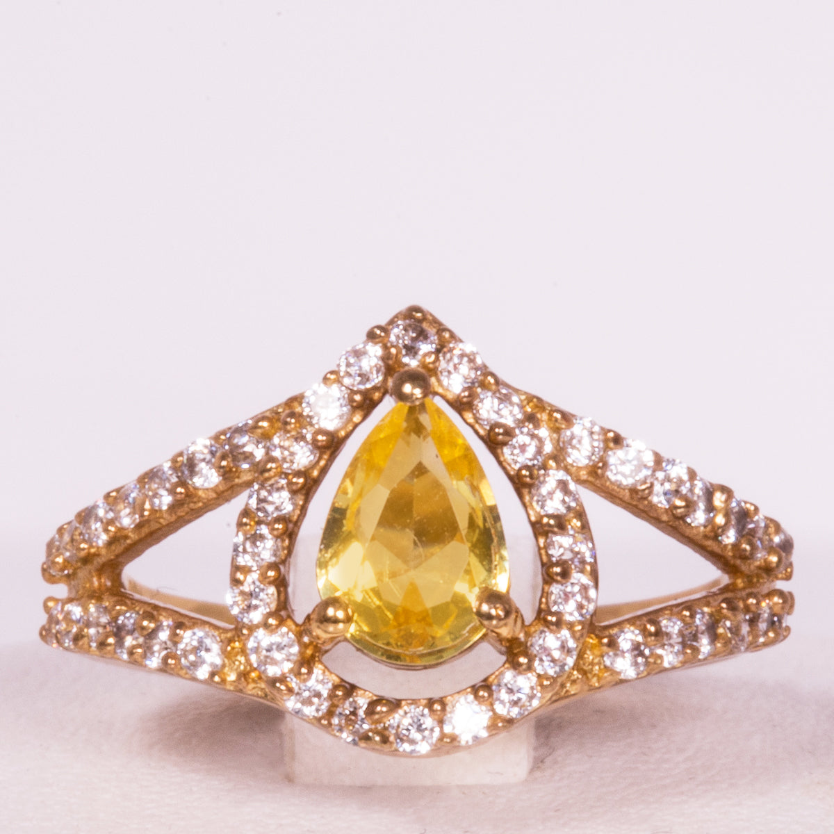 Pozlacený Slitinový Prsten se Žlutým Emporia® Křišťálem
