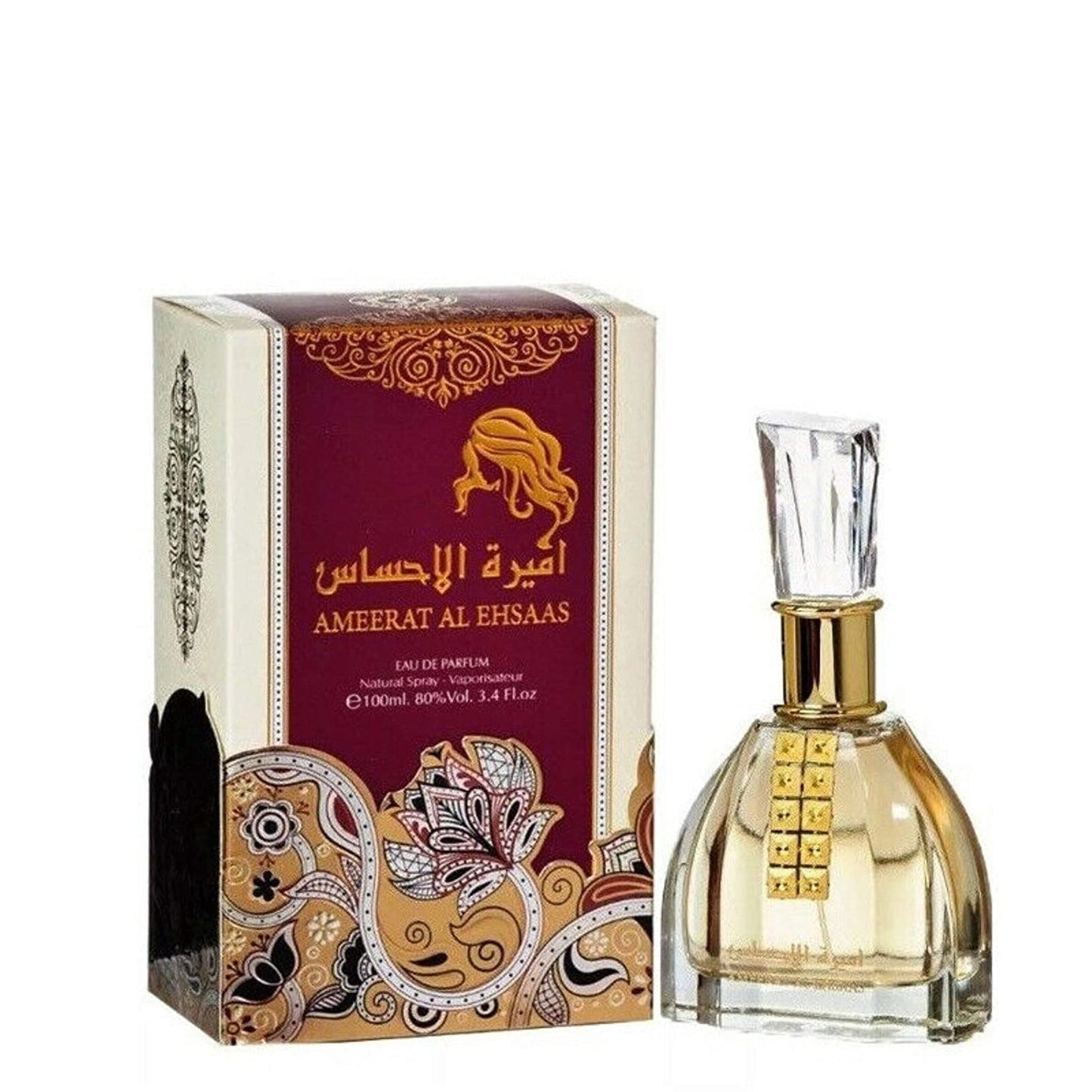 100 ml Eau de Parfume Ameerat Al Ehsaas Vanilková Ovocná Vůně pro Ženy