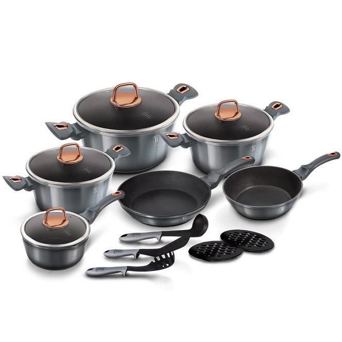 Berlinger Haus 15dílná sada s titanovým povlakem, šedá / rosegold 2 
