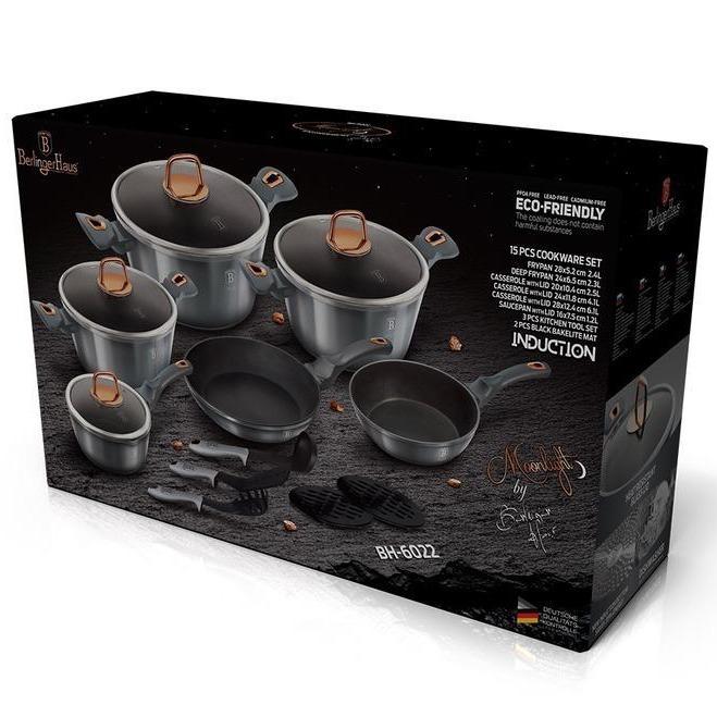 Berlinger Haus 15dílná sada s titanovým povlakem, šedá / rosegold 3 