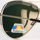 Emporia Italy - série Aviator "SLUNEČNÍ PAPRSKY", polarizované sluneční brýle s pevným pouzdrem a čisticím hadříkem, oranžové čočky, obroučky zlaté barvy
