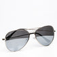 Emporia Italy - série Aviator "KRYSTAL", polarizované sluneční brýle s UV filtrem, s pevným pouzdrem a čisticím hadříkem, chromově-stříbrné čočky, obroučky stříbrné barvy