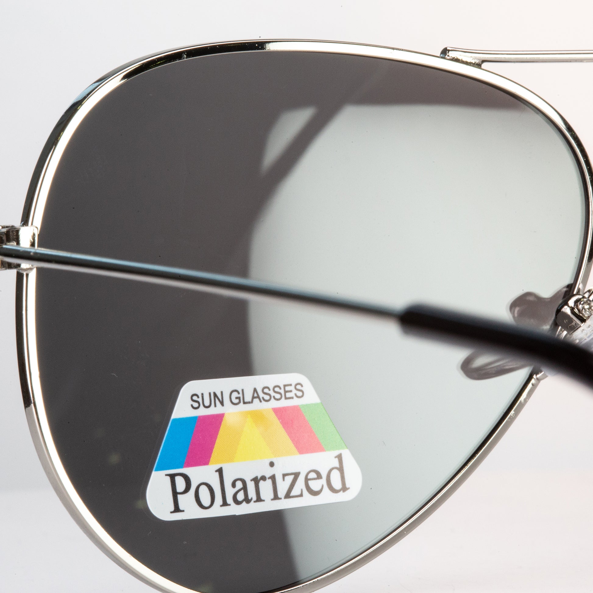 Emporia Italy - série Aviator "KRYSTAL", polarizované sluneční brýle s UV filtrem, s pevným pouzdrem a čisticím hadříkem, chromově-stříbrné čočky, obroučky stříbrné barvy 4 