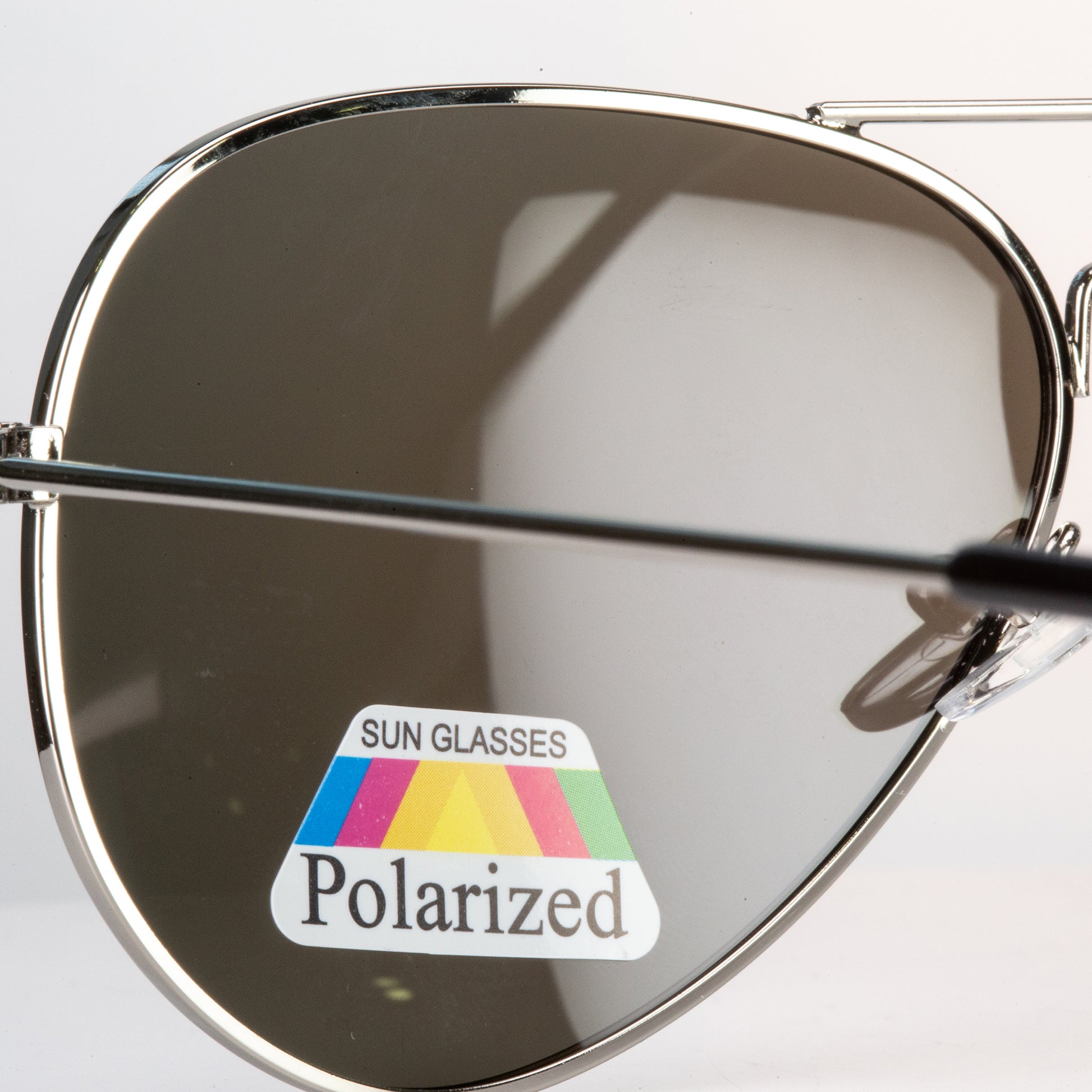 Emporia Italy - série Aviator "LAGUNA", polarizované sluneční brýle s pevným pouzdrem a čisticím hadříkem, modrofialové čočky, obroučky stříbrné barvy 4 