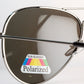 Emporia Italy - série Aviator "LAGUNA", polarizované sluneční brýle s pevným pouzdrem a čisticím hadříkem, modrofialové čočky, obroučky stříbrné barvy