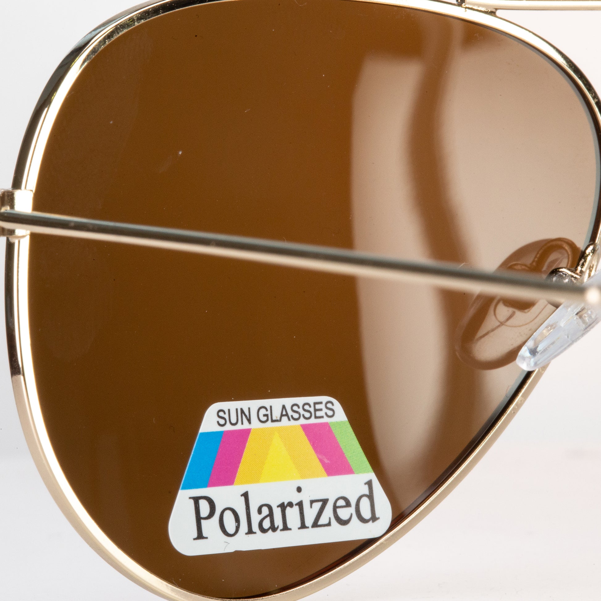 Emporia Italy - série Aviator "POUŠŤ", polarizované sluneční brýle s UV filtrem, s pevným pouzdrem a čisticím hadříkem, světle hnědé čočky, obroučky zlaté barvy 4 