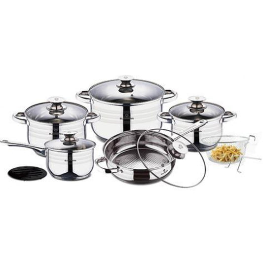 3dílná sada nádobí z nerezové oceli s 5vrstvým dnem a mramorovým potahem Xylan, edice Gourmet Line