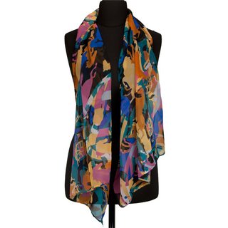 Módní šála ze 100% viskózy, velikost: 150 cm x 50 cm, praní v pračce na 30 stupňů, barva: BAREVNÁ