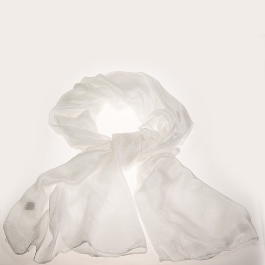 Módní šátek, 100% viskóza, 180 cm x 85 cm, BÍLÁ