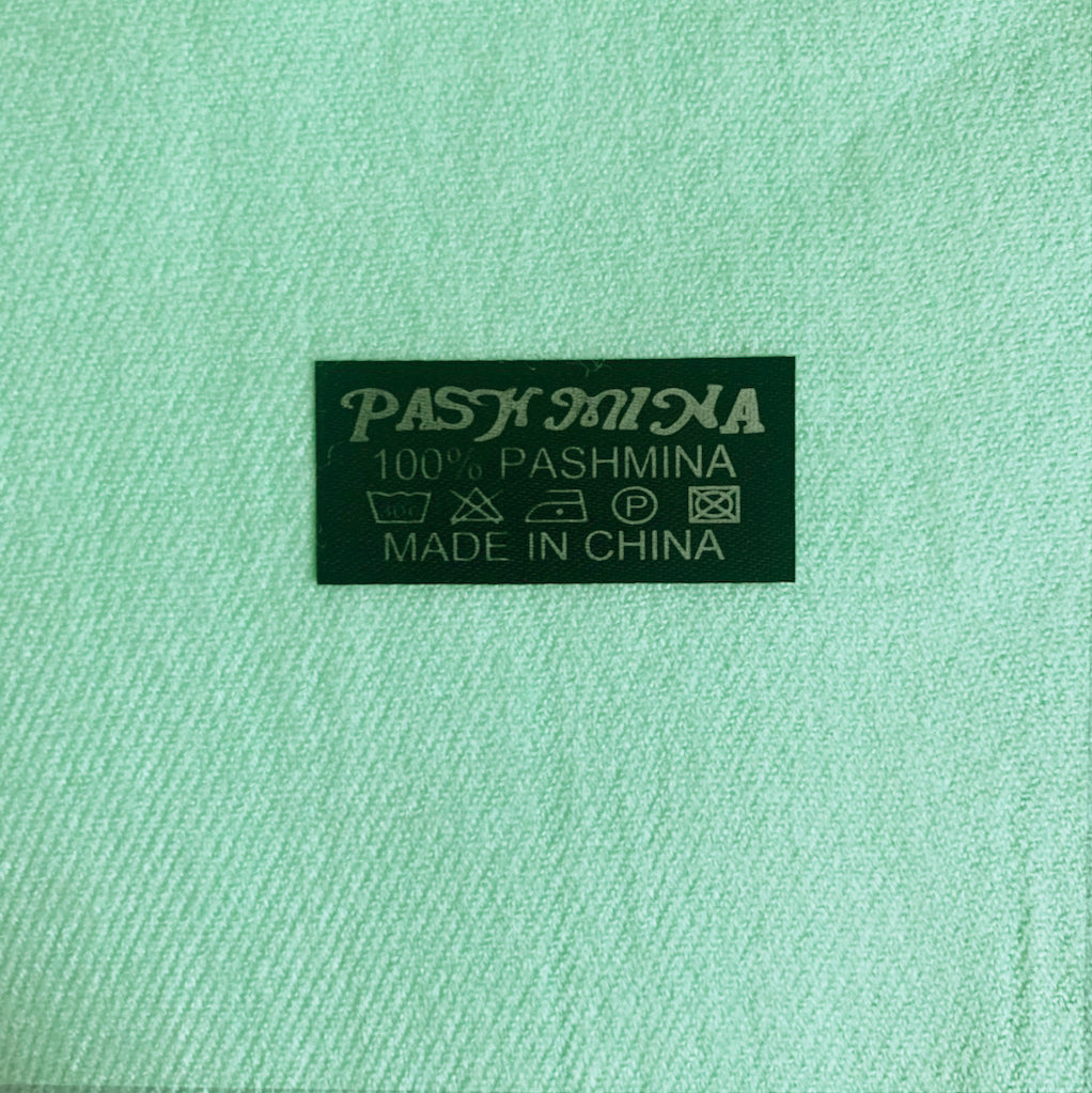Šála-šátek ze 100% Pravého Pashmina Kašmíru, 70 cm x 180 cm, Mátově zelená
