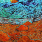 Šála-šátek ze 100% Pravého Hedvábí, 90 cm x 180 cm, vzor Západ Slunce