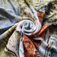 Šála-šátek ze 100% Pravého Hedvábí, 90 cm x 180 cm, Zelený vzor