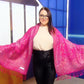 Šála-šátek ze 100% Pravého Pashmina Kašmíru, 70 cm x 180 cm, Lesklá fuchsiová růžová