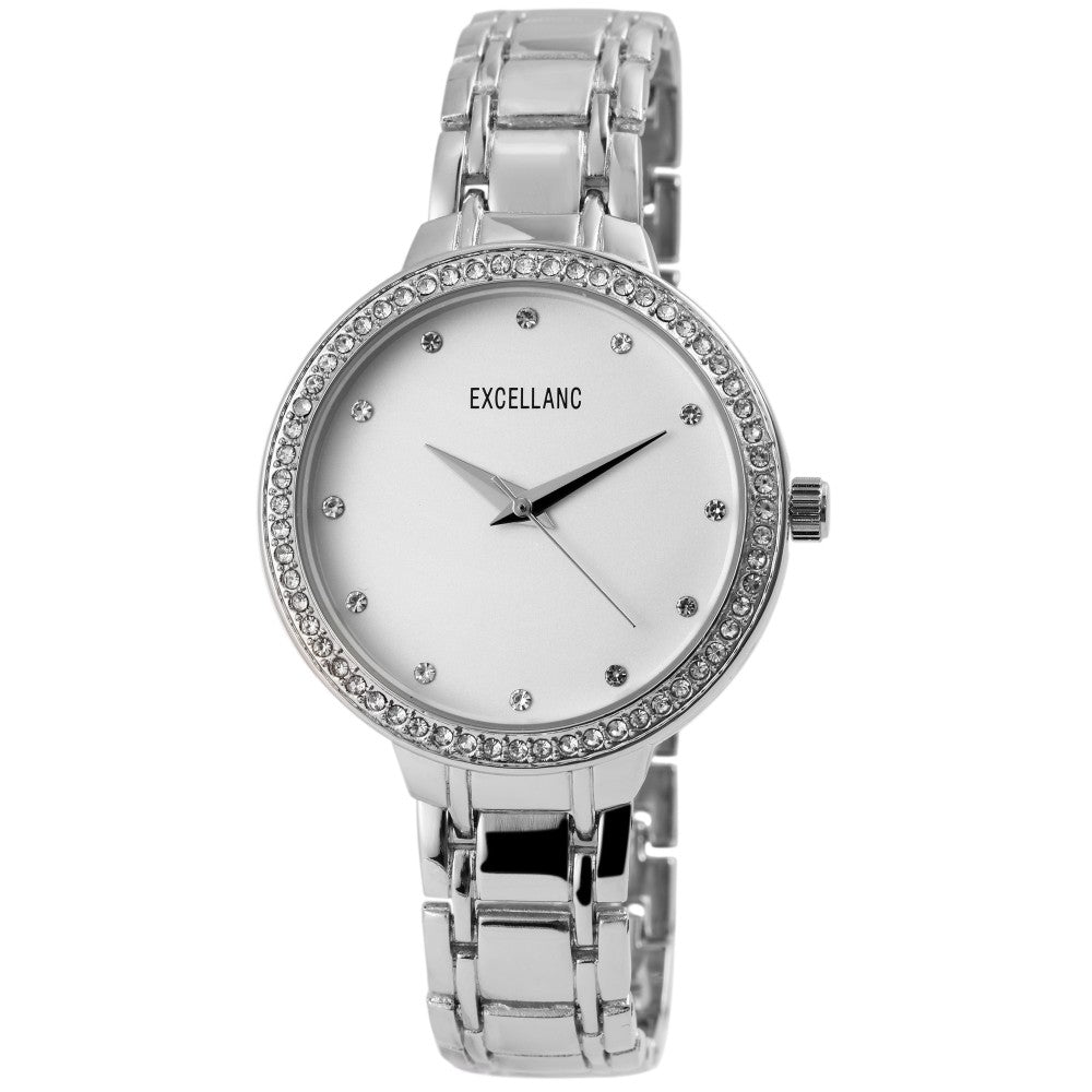 Excellanc dámské hodinky s kovovým řemínkem EX351, stříbrná barva, vysoce kvalitní křemenný mechanismus, ciferník stříbrné barvy