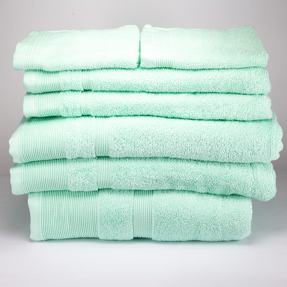 3+3+1 Dárková Sada Nadrozměrných Ručníků ze 100% Mikrobavlny, 500 GSM, Mátově Růžová 5 