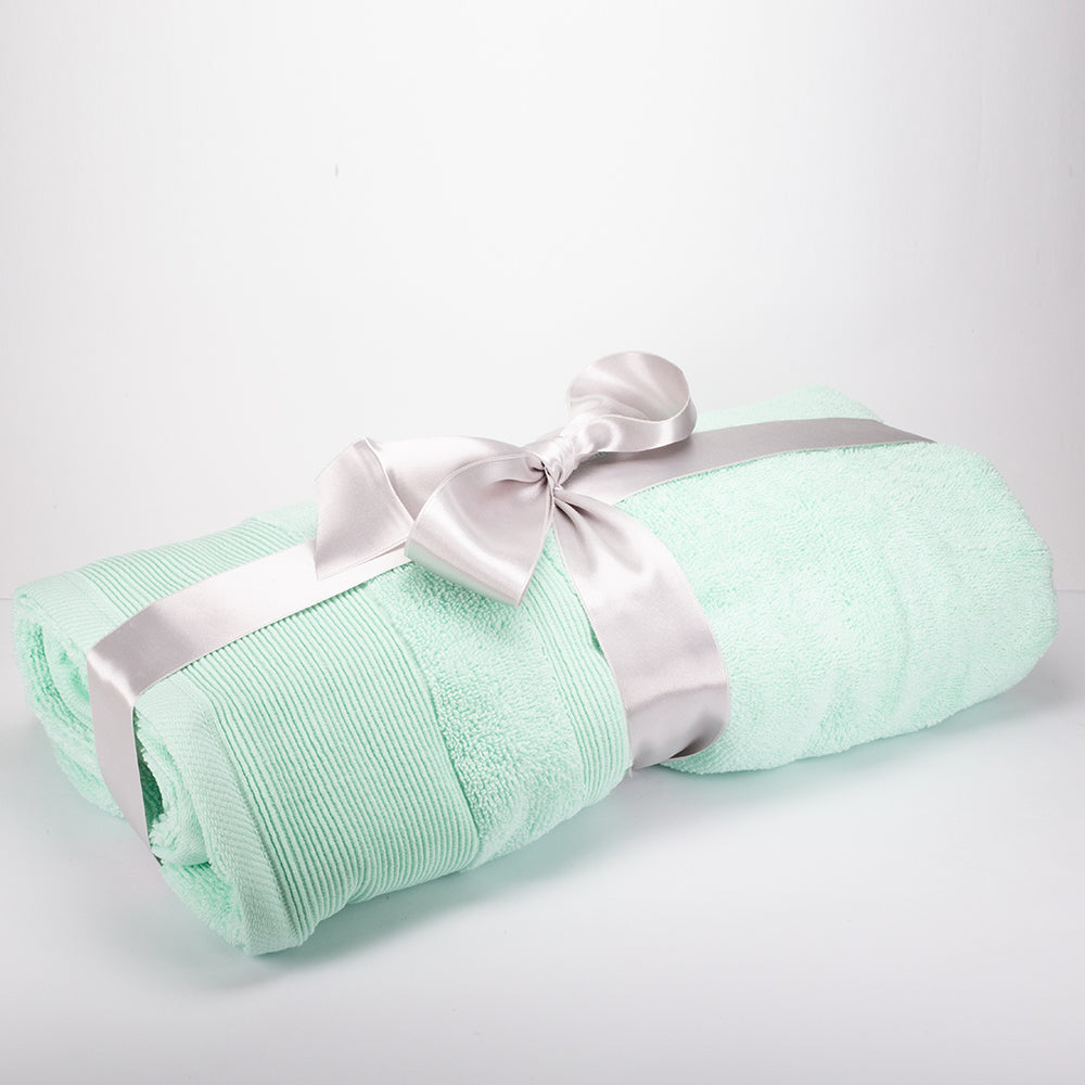 3+3+1 Dárková Sada Nadrozměrných Ručníků ze 100% Mikrobavlny, 500 GSM, Mátově Růžová 12 