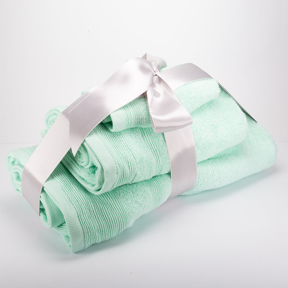 3+3+1 Dárková Sada Nadrozměrných Ručníků ze 100% Mikrobavlny, 500 GSM, Mátově Růžová 2 