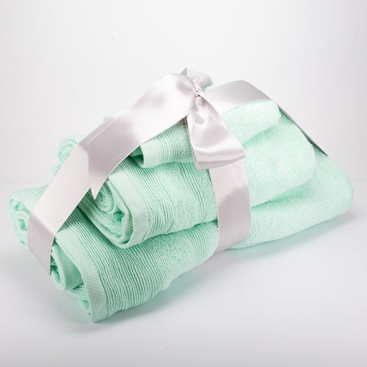3+3+1 Dárková Sada Nadrozměrných Ručníků ze 100% Mikrobavlny, 500 GSM, Mátově Růžová