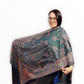 Šála-šátek ze 100% Pravého Pashmina Kašmíru, 70 cm x 180 cm, Zelenomodrá