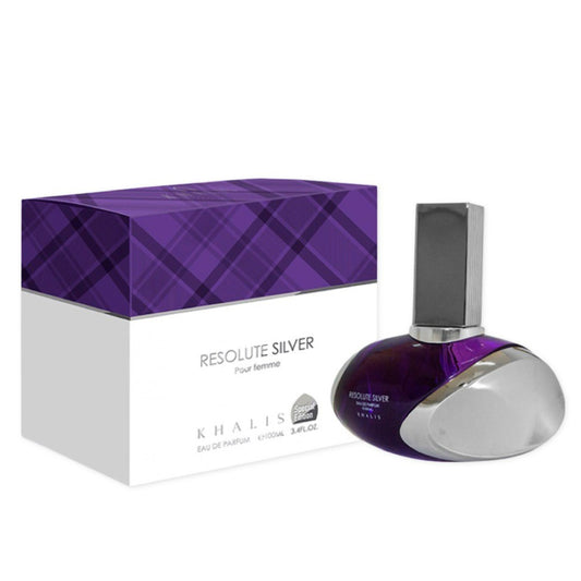 100 ml Eau de Parfum Resolute Silver, orientální ovocná sladká vůně pro ženy