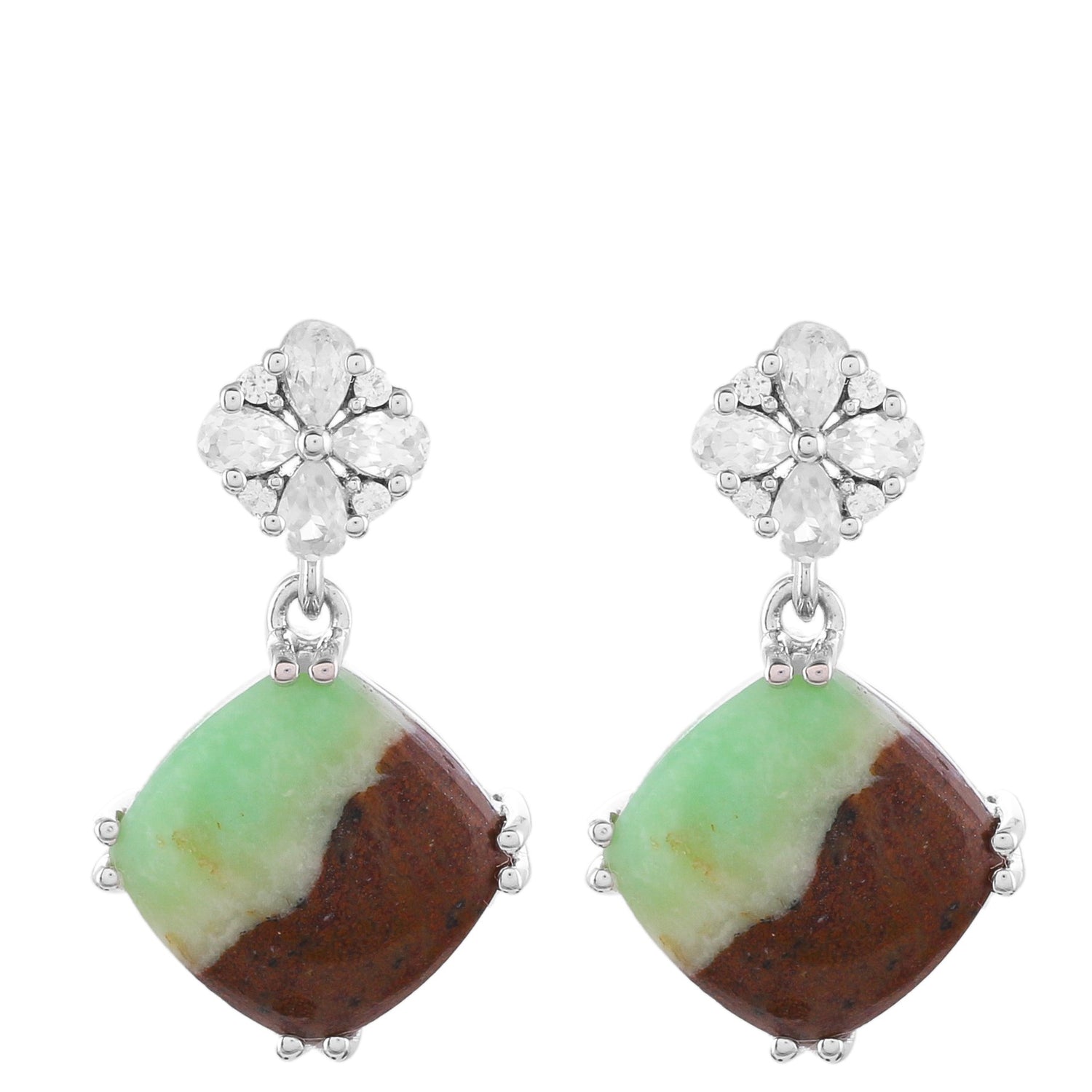 925 / 1000 sterlingové stříbro s Mátovým Chrysoprasem náušnice