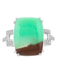 Stříbrný Prsten s Mátovým Chrysoprasem a Přírodním Zirkonem