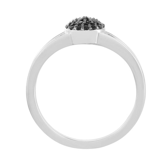 Stříbrný Prsten s Černým spinelem a Bílým Topazem