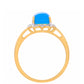 Pozlacený Stříbrný Prsten s Modrým Paraiba Opálem a Bílým Topazem