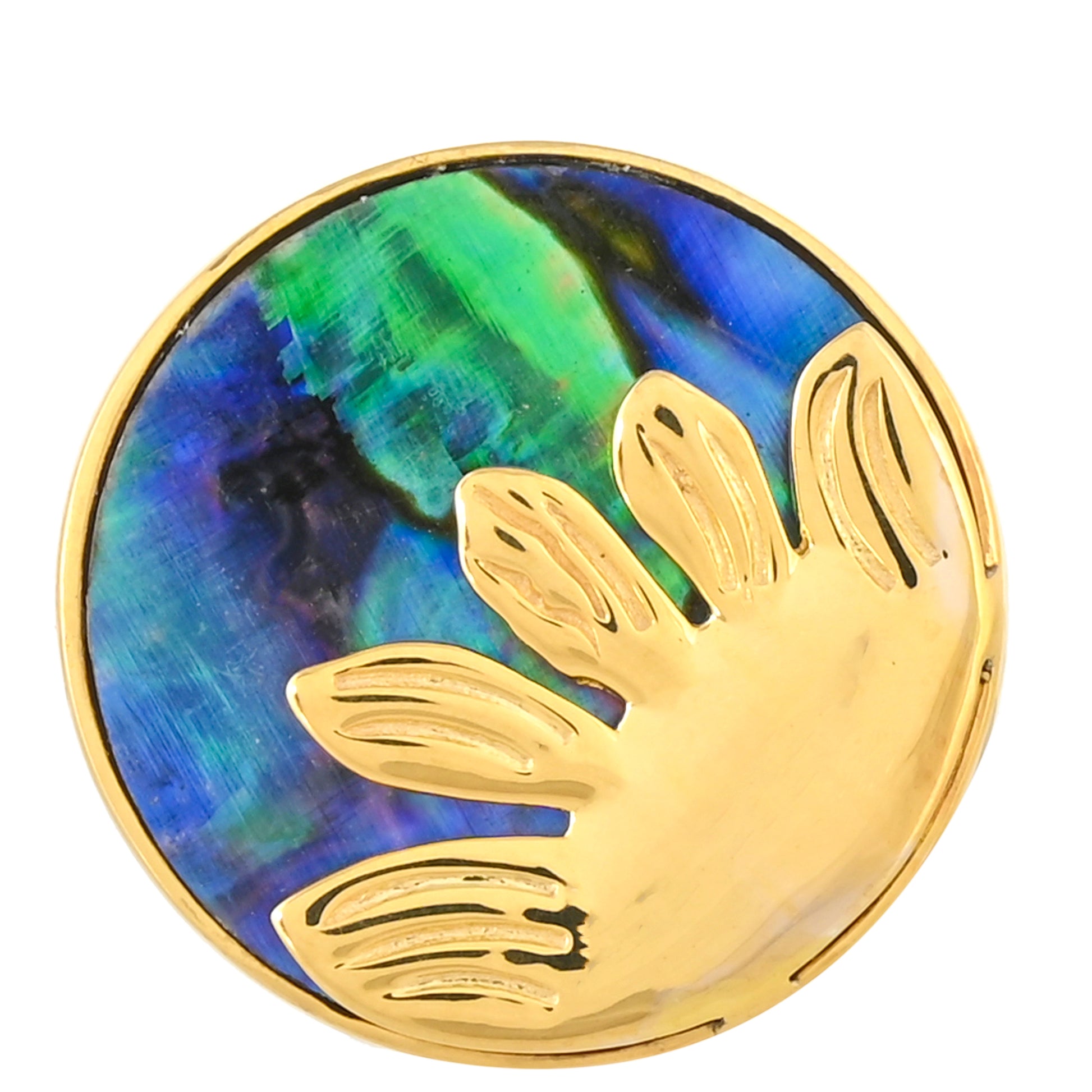 Pozlacený Stříbrný Prsten s Mušlí Abalone 1 