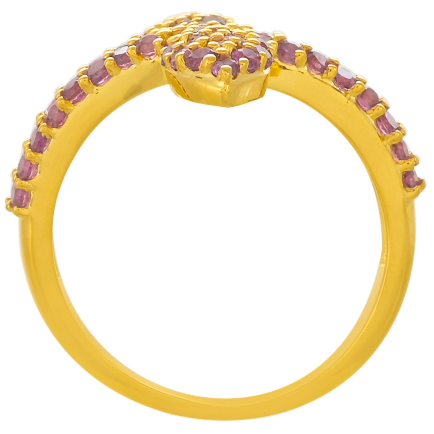 Pozlacený Stříbrný Prsten s Rhodolitovým Granátem
