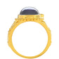 Pozlacený Stříbrný Prsten s Purpurovým Měsíčním Kamenem a Marockým Ametystem