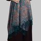 Šála-šátek ze 100% Pravého Pashmina Kašmíru, 70 cm x 180 cm, Zelenomodrá